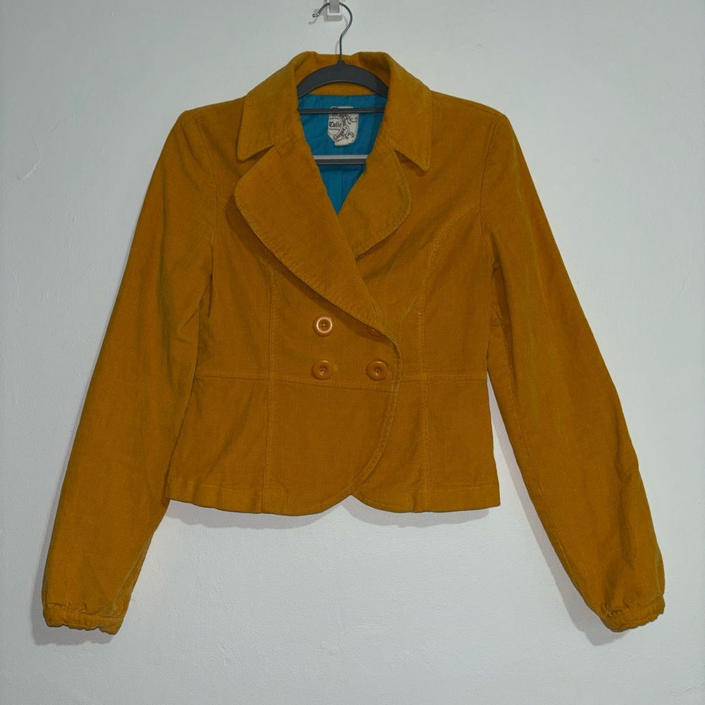 Tulle Mustard Double-Breasted Blazer
